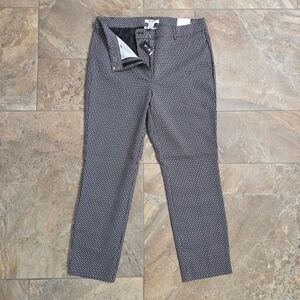 NWT White House Black Market Black Chinos Pattern Black/White Geometric W 12